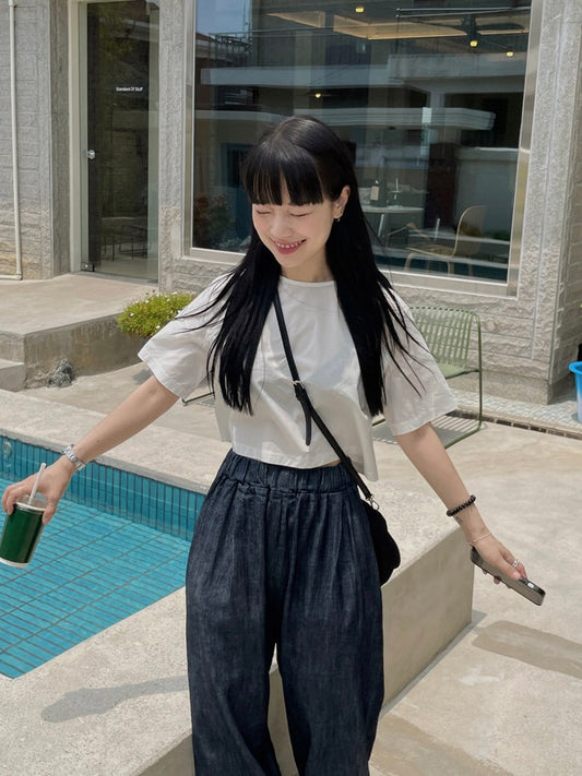 圓領後縷空綁帶BL