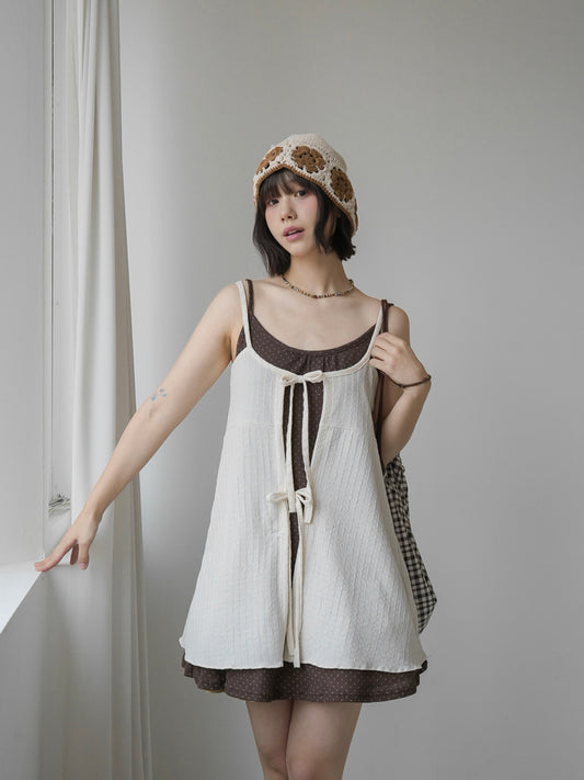 皺皺布綁帶外搭外套