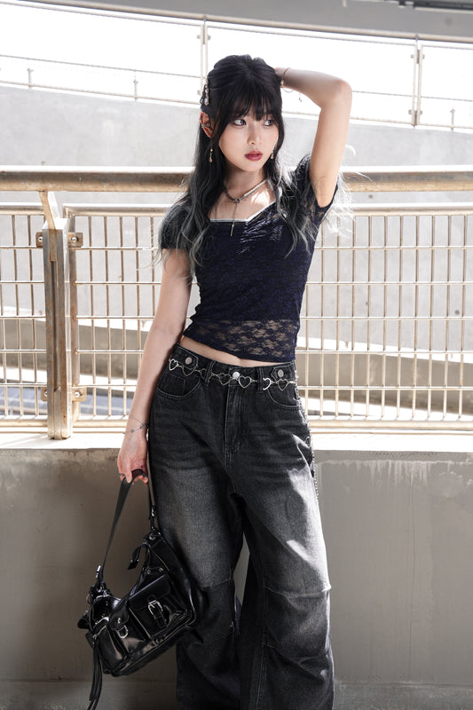 今期必入!!🌶️型格蕾絲牛仔褲套裝