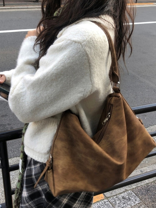 皮革方形單肩包