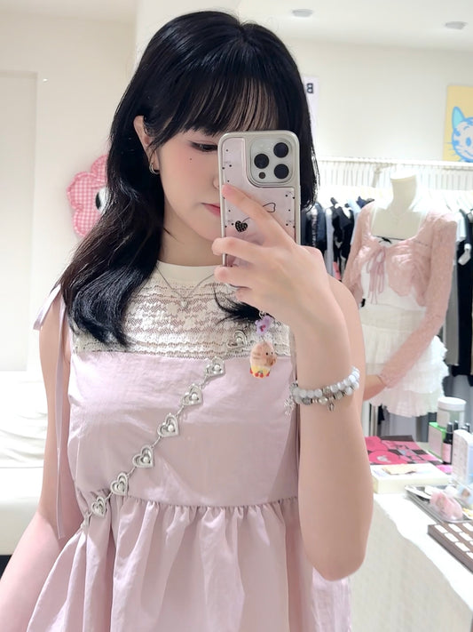 索索料後綁帶背心+長裙套裝