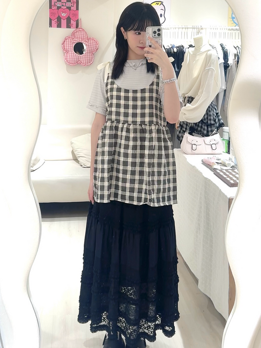 【新品速遞🐈⬛】娃娃領格紋背心套裝