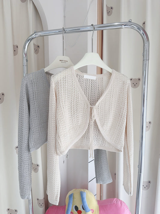 必備入門款♡︎花邊綁帶外套