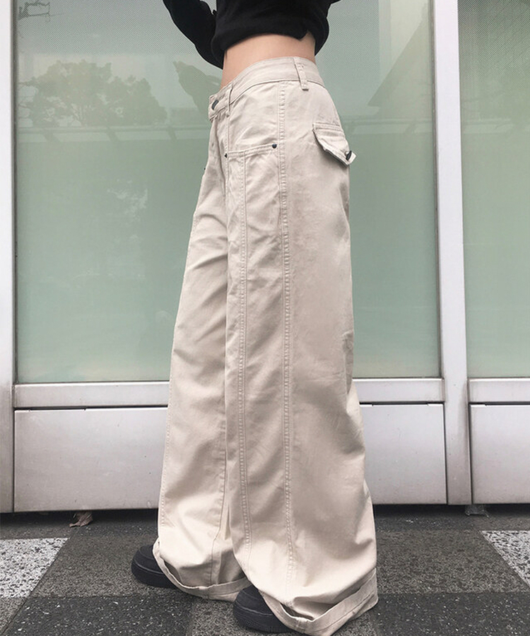 春夏薄款顯瘦闊腿褲
