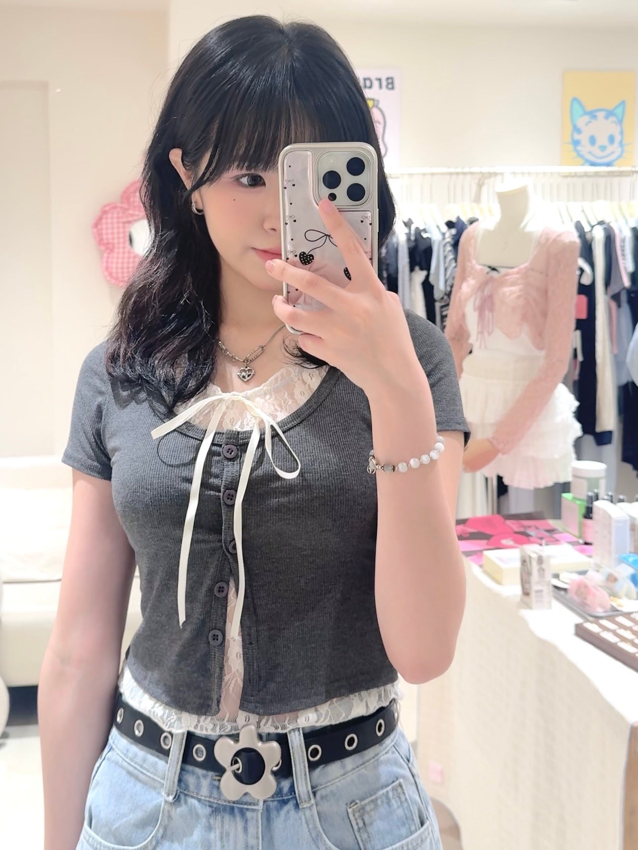夏日日常套裝✿蕾絲牛仔褲套裝