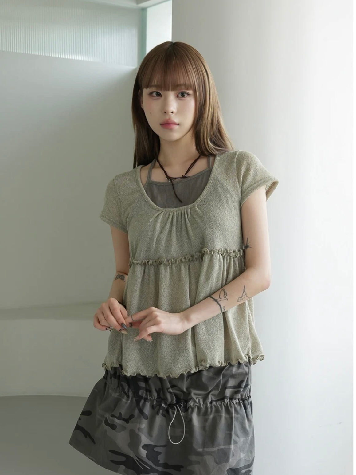 自留⋆౨ৎ˚假兩件ruffle top