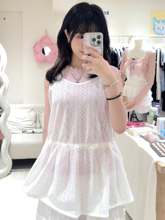 重工縷空背心配蛋糕裙套裝