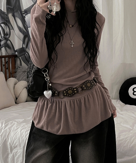 波希米亞皮革鉚釘腰帶