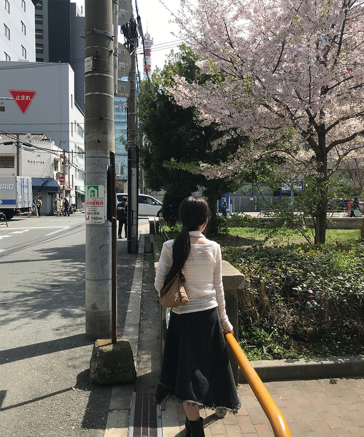 圓領混色線衫+頸繩Set