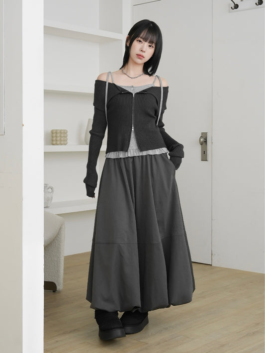 有口袋!!超靚橡筋腰氣球裙