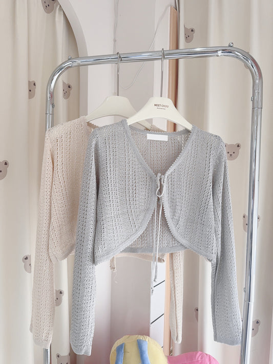 必備入門款♡︎花邊綁帶外套