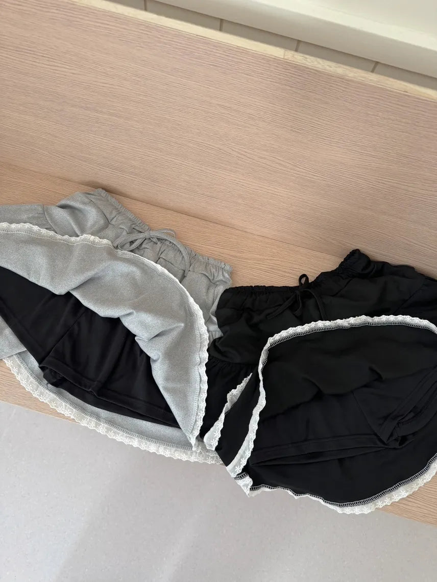 甜度99% 拼接蕾絲蛋糕短裙