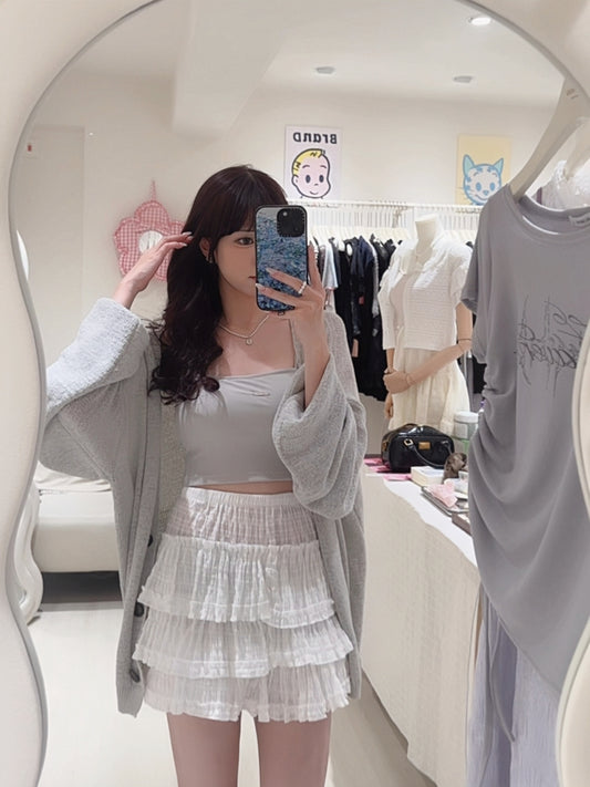 熱賣ing☁️泡泡袖針織薄外套