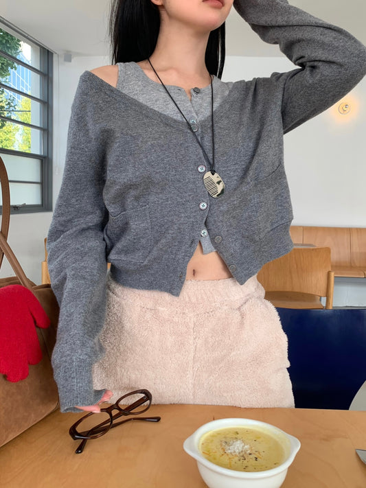 【韓系鬆弛感ᵎᵎ】柔軟假兩件Top