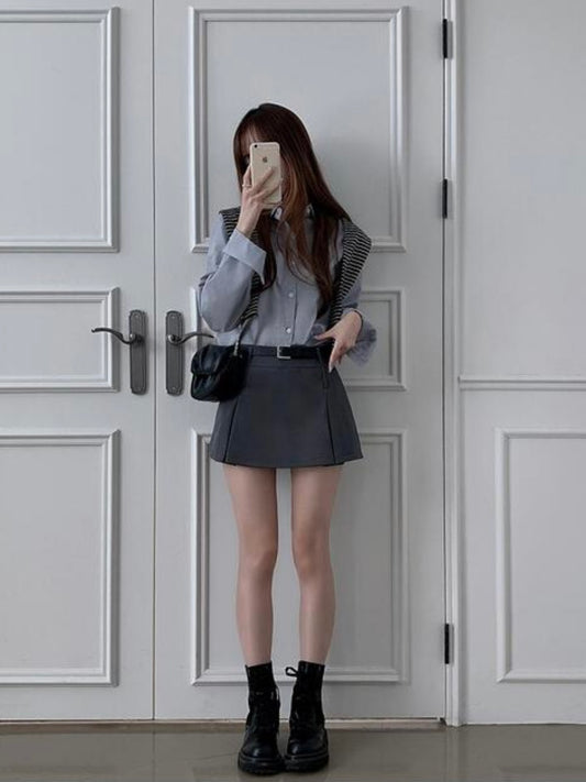 超日常好搭配百褶裙褲連belt