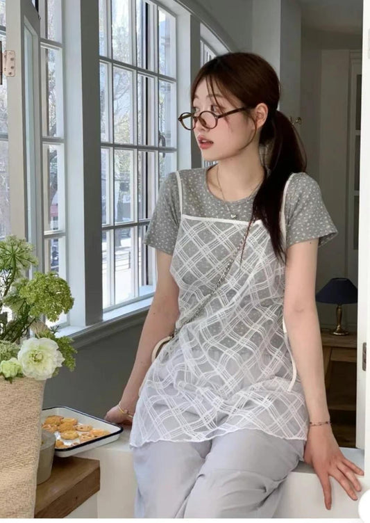 杏兒pick🪻菱格透視側抽繩Ops