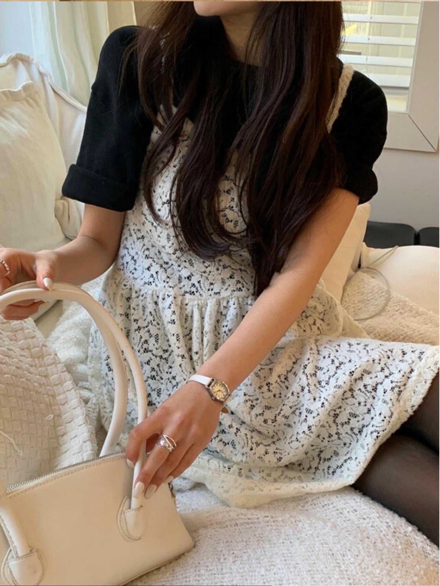 【門市大熱🌸】疊穿蕾絲吊帶裙