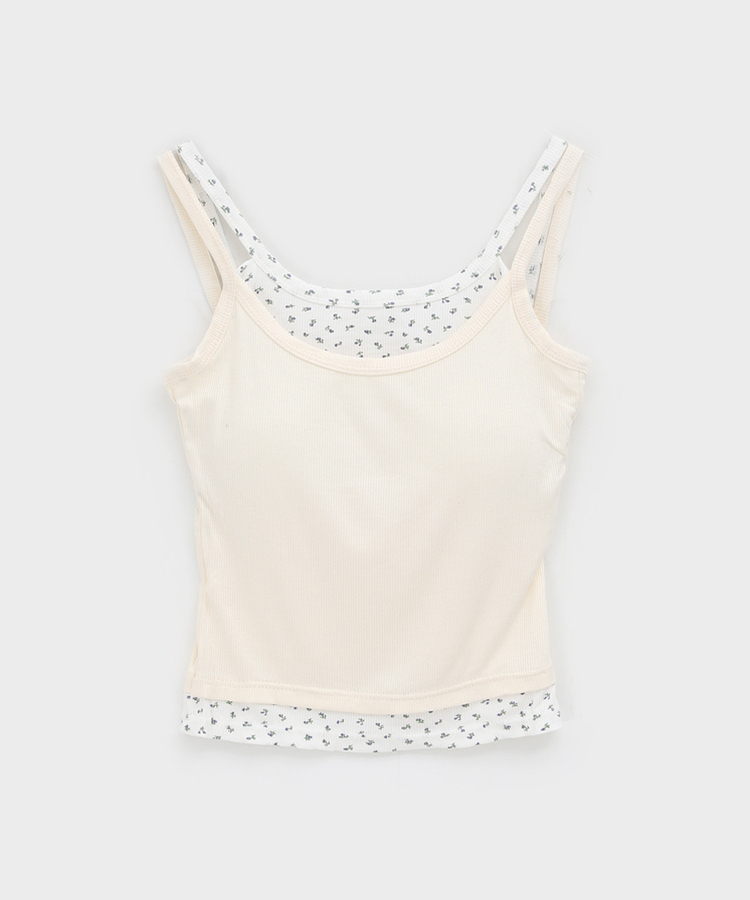 假兩件碎花bra top