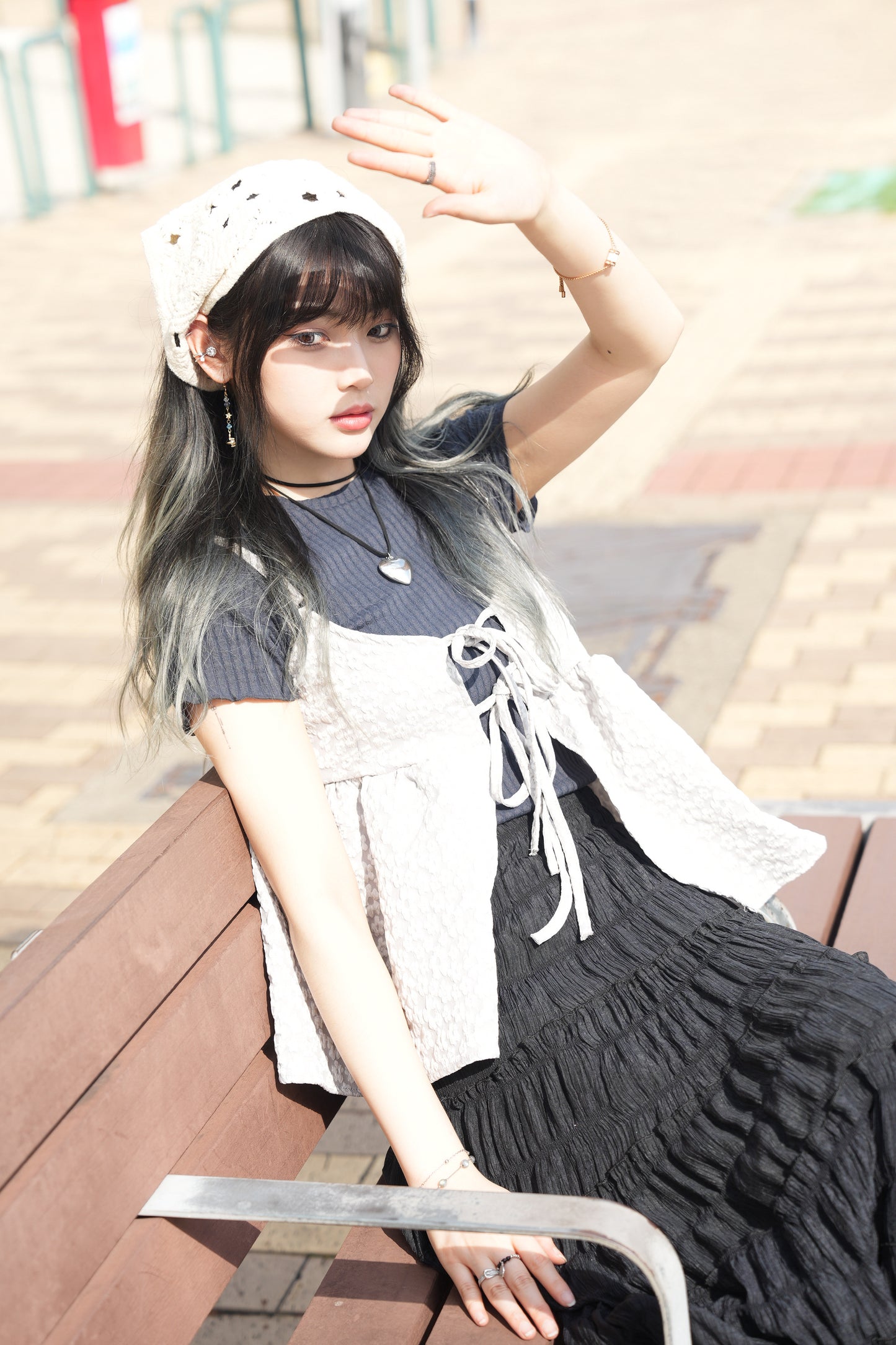 ✿超特別花花罩衫+莎莎長裙套裝