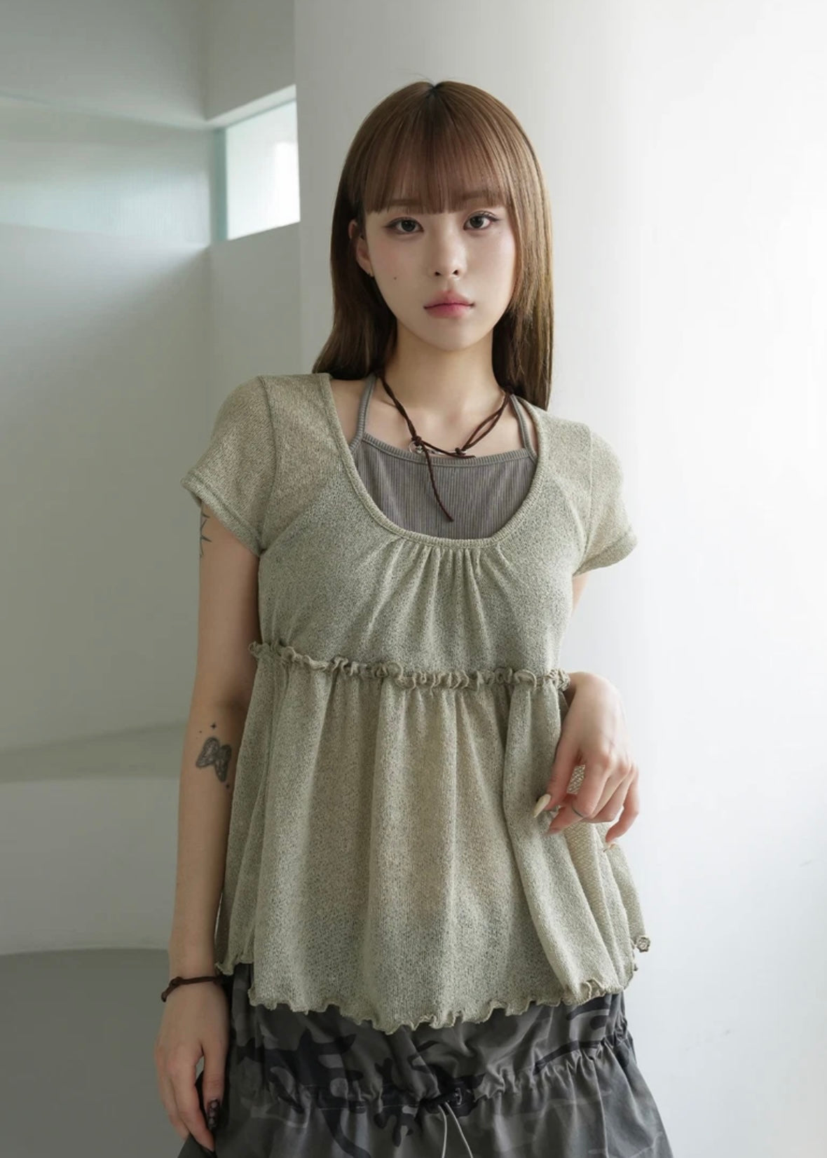 自留⋆౨ৎ˚假兩件ruffle top