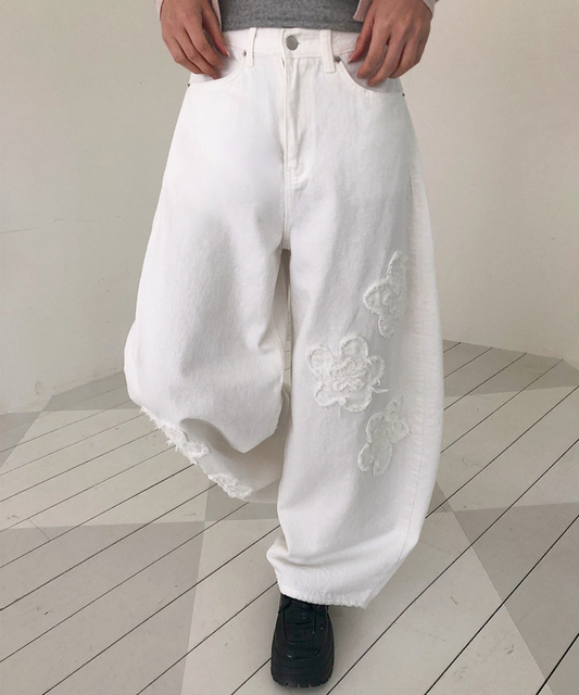 花花鬚鬚闊腳彎刀褲