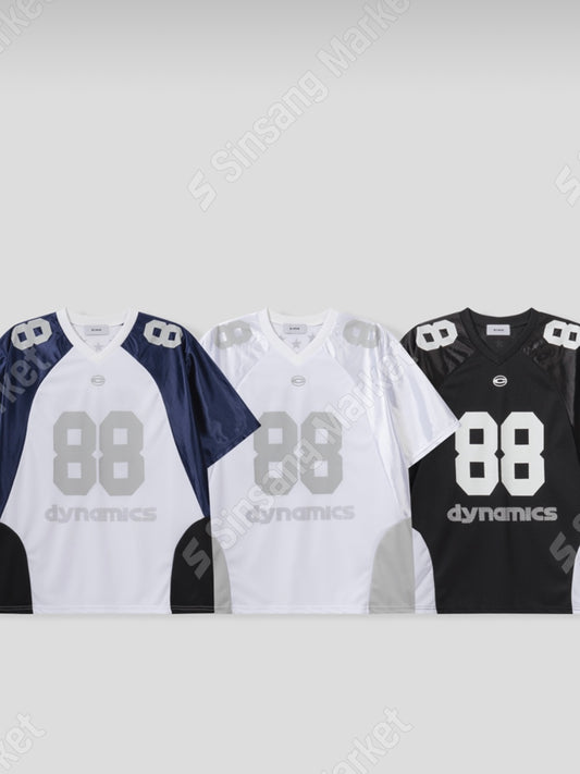 ✌︎光澤感~滑滑拼色字母波衫