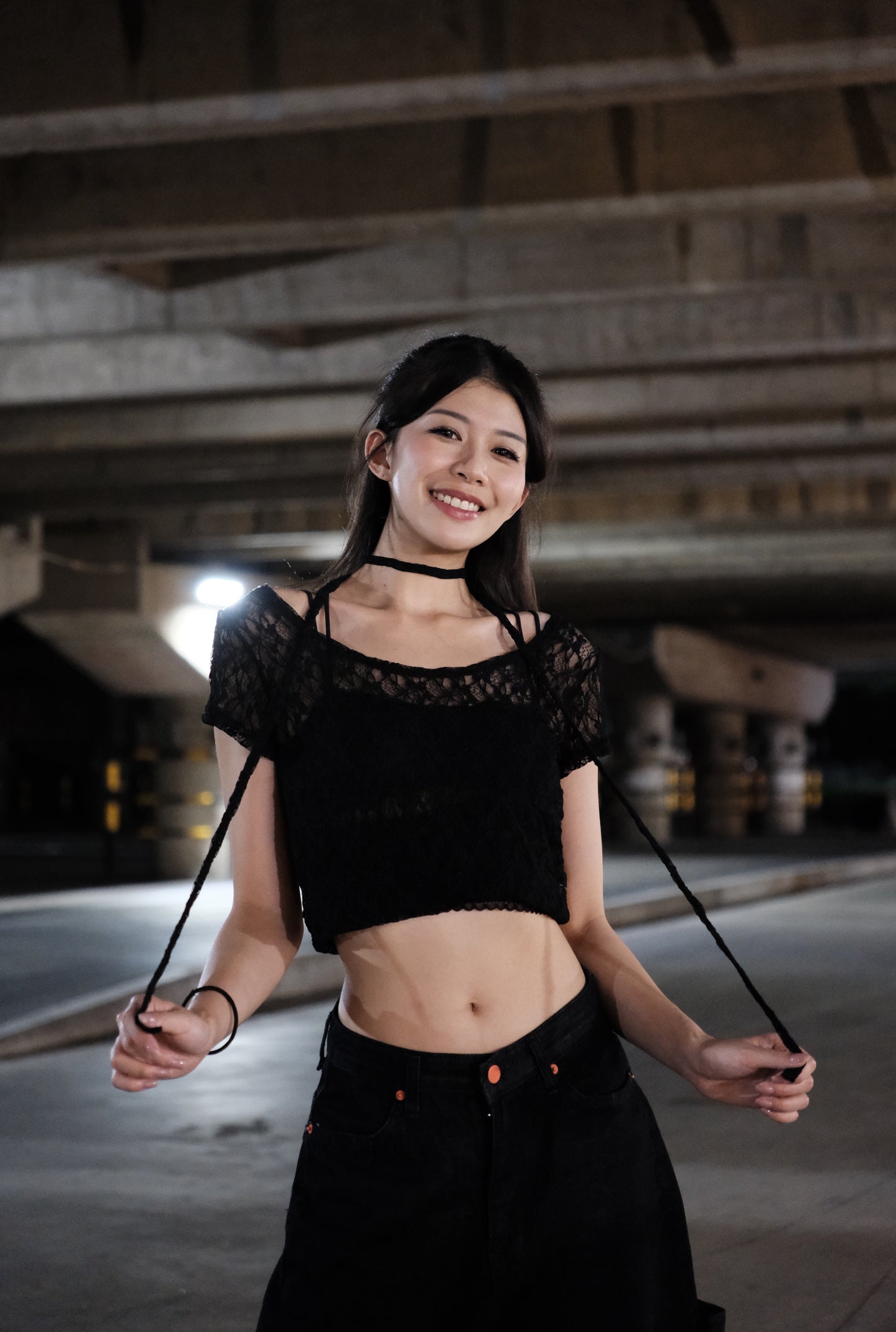 Elfin girls紅色刺繡牛仔褲