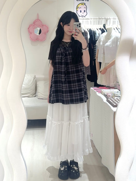 熱賣款♡前綁帶格紋BB棉背心