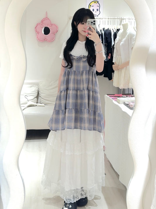 娃娃拼色蛋糕連身裙