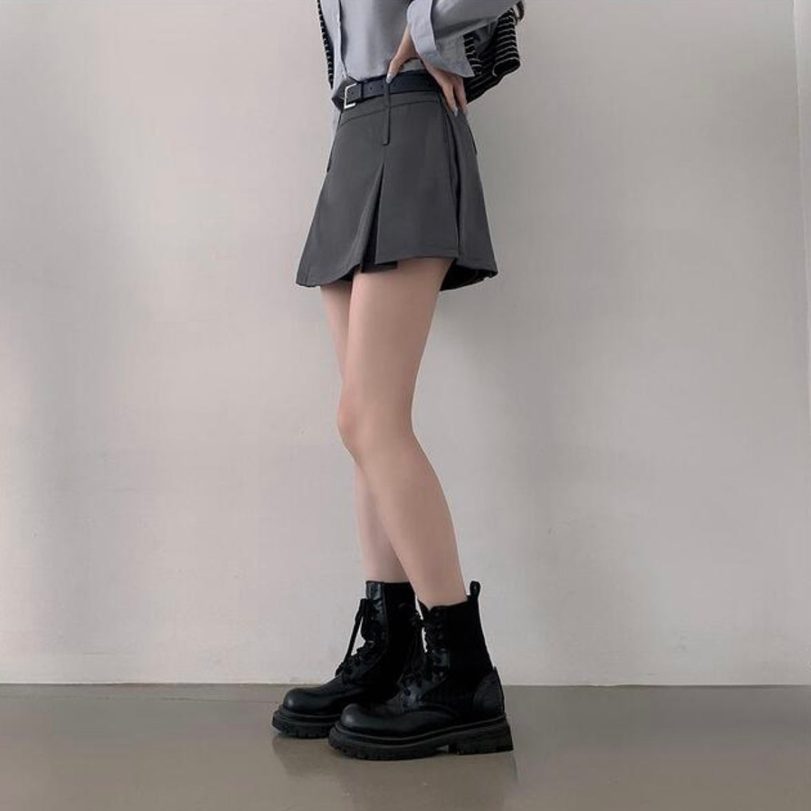 超日常好搭配百褶裙褲連belt