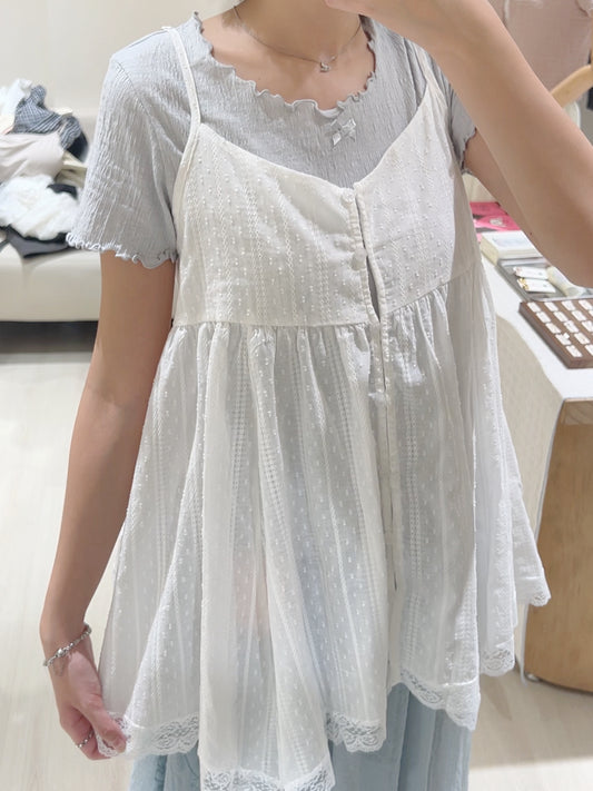 暗紋不規則排扣背心