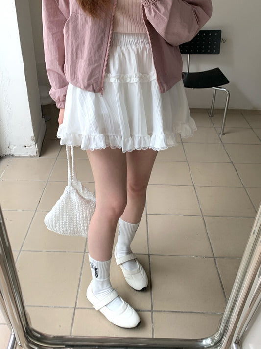 甜美花邊芭蕾風蛋糕短裙