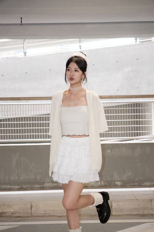 編織鈕扣寬鬆外套