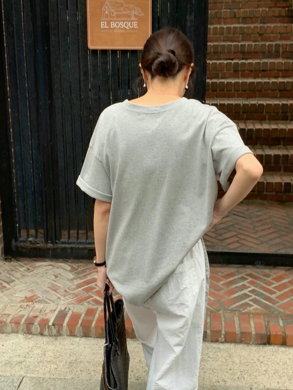 Q爆🐶線條狗狗Oversized tee