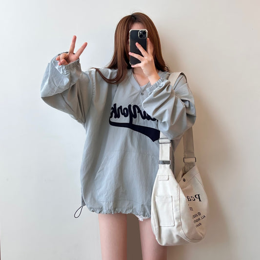 美式復古字母索索料衛衣