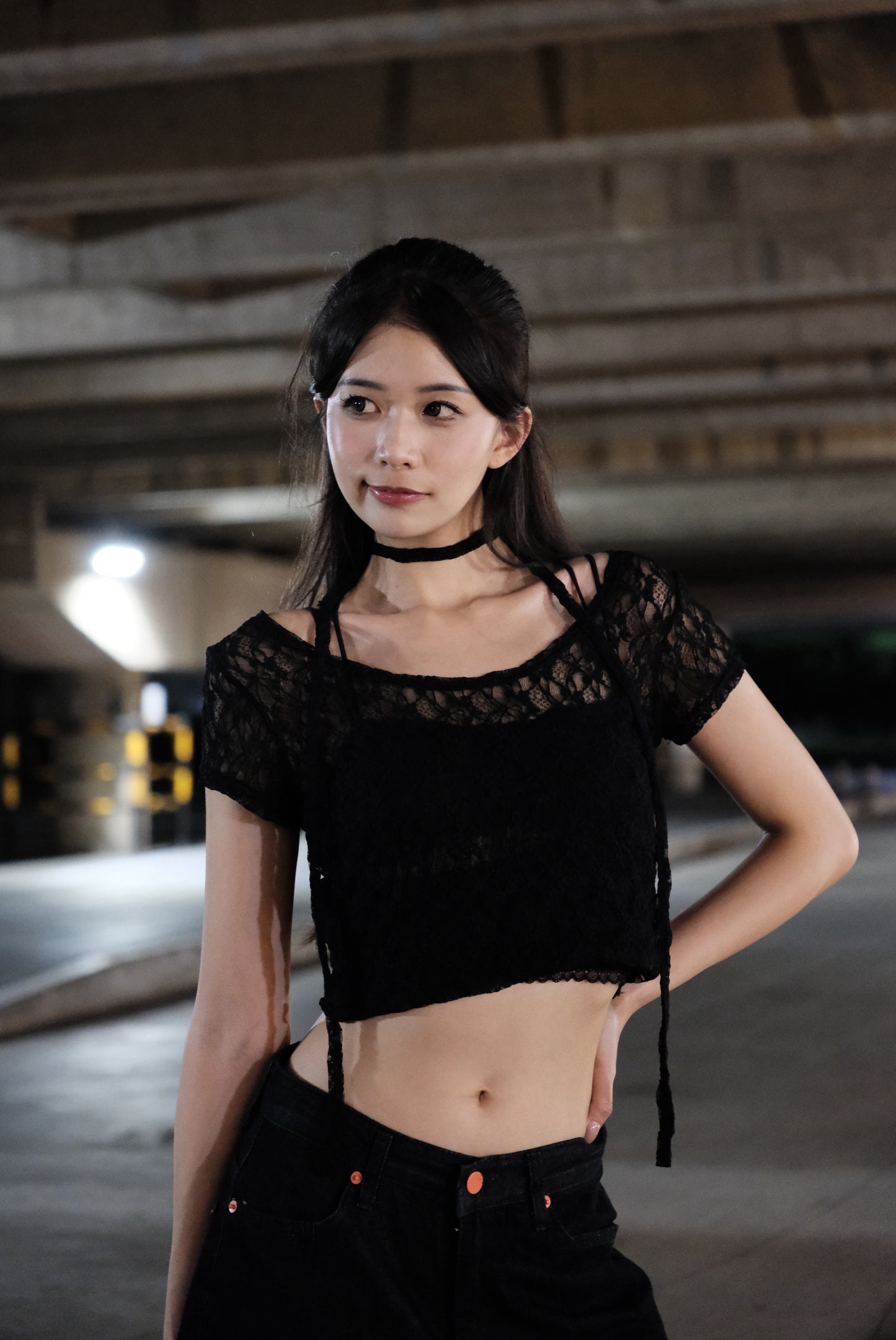 Elfin girls紅色刺繡牛仔褲