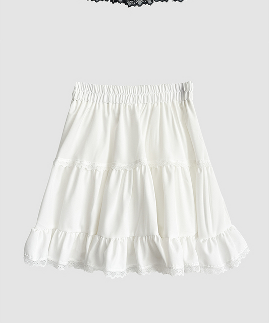 蕾絲荷葉邊迷你蛋糕裙