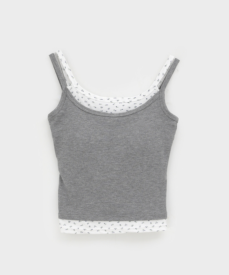 假兩件碎花bra top