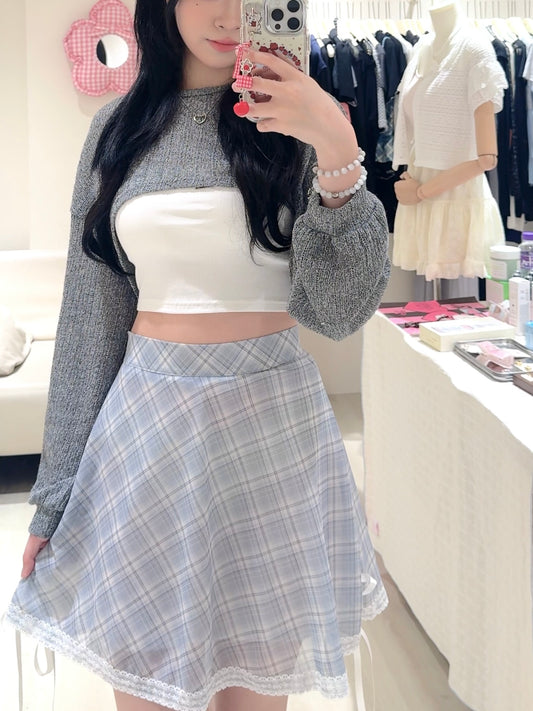 韓系簡約短款上衣套裝