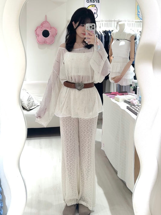 溫柔奶杏色長褲套裝