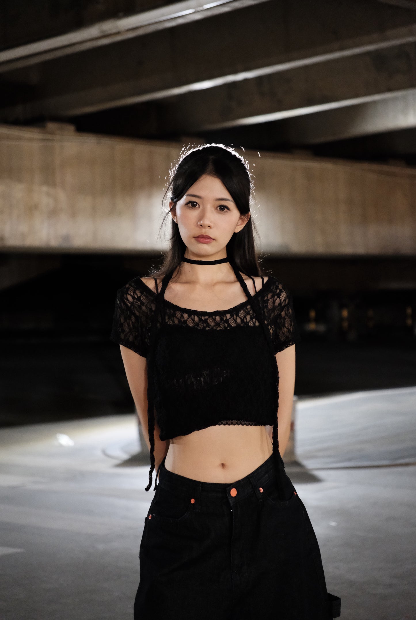 Elfin girls紅色刺繡牛仔褲