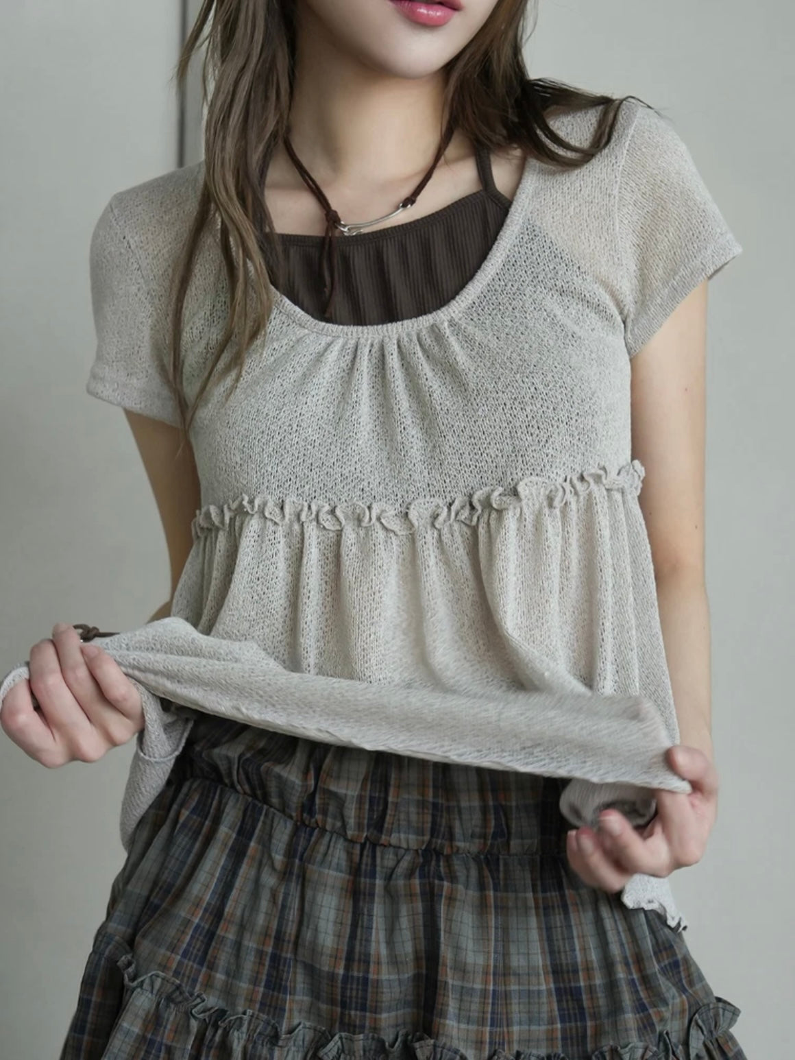 自留⋆౨ৎ˚假兩件ruffle top