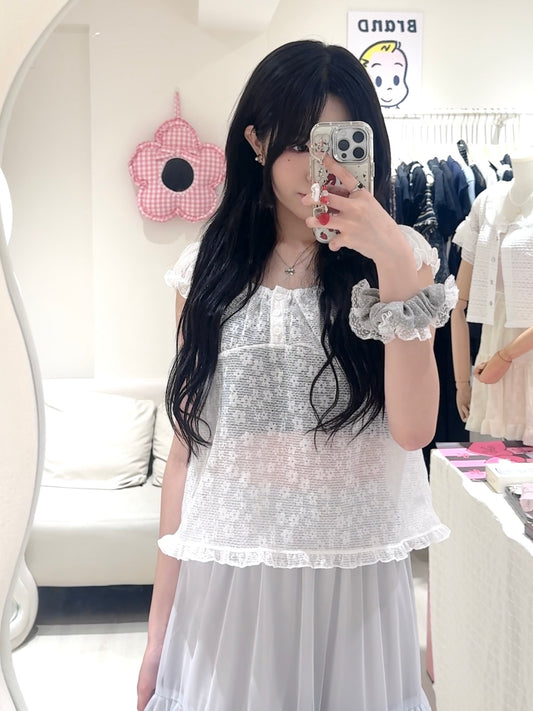 花花傘擺上衣+莎莎蛋糕長裙