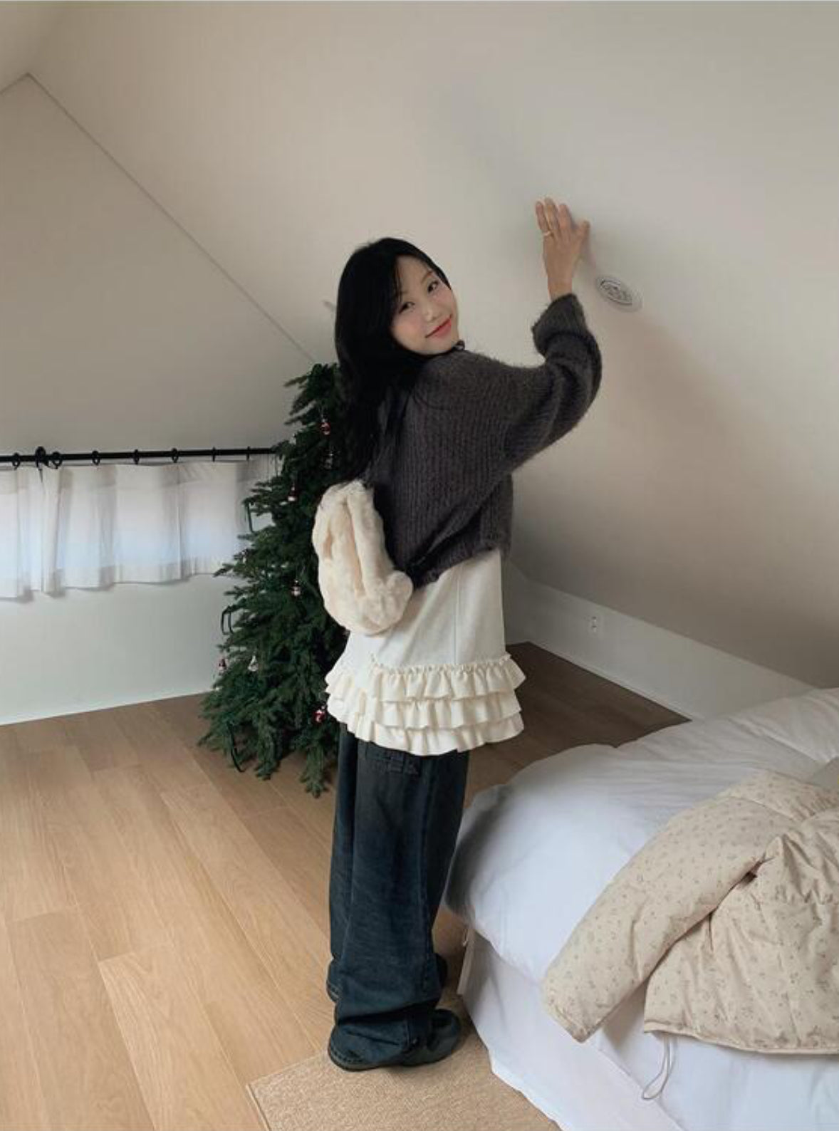 Fluffly ribbon cardigan