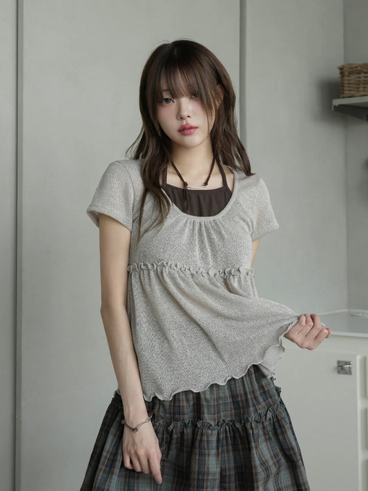 自留⋆౨ৎ˚假兩件ruffle top