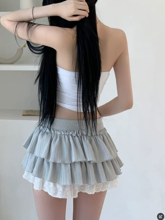 甜美少女感蕾絲短裙