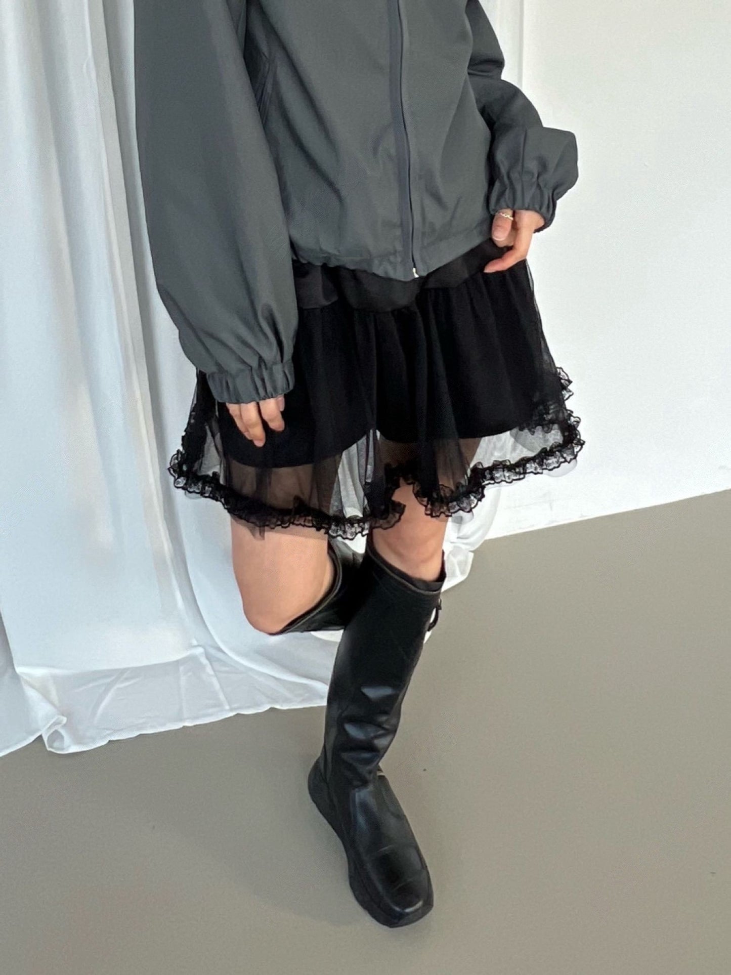 極心動⸜❤︎⸝花邊透紗短裙