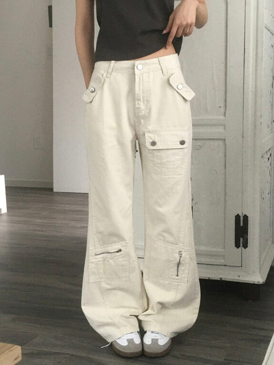 不撞款!!型格多口袋喇叭褲