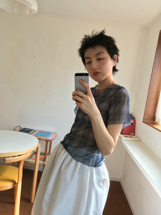 【店主推介✌🏻】格紋透視花邊tee
