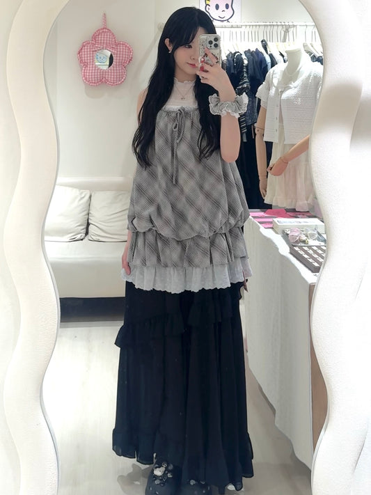 超特別格紋泡泡感背心